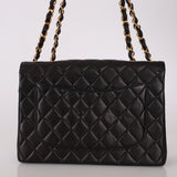 Chanel 2000 Lambskin Jumbo 24KGP Turnlock Single Flap