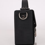 Fendi Zucca Black Soft Trunk Baguette with Strap