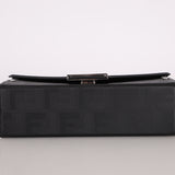 Fendi Zucca Black Soft Trunk Baguette with Strap