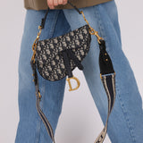 Dior 2020 Mini Oblique Saddle with Guitar Strap