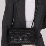 Limited Edition Chanel 2014 Calfskin CC Stitched Medium Single Flap