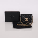 Chanel 2023 Calfskin Square Crystal Strass Mini Flap