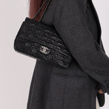 Limited Edition Chanel 2014 Calfskin CC Stitched Medium Single Flap