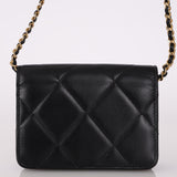 Chanel 2023 Calfskin Square Crystal Strass Mini Flap