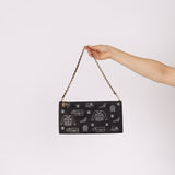 Chanel 2002 Canvas Icon Chain Pochette