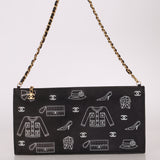 Chanel 2002 Canvas Icon Chain Pochette
