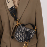 Dior 2020 Mini Oblique Saddle with Guitar Strap