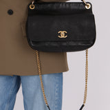 Chanel 2017 Grained Calfskin Top Handle Flap Bag