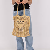 Prada Crochet Logo Tote