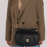 Chanel 2017 Grained Calfskin Top Handle Flap Bag