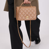 Chanel 2023 Caviar Beige Small Top Handle