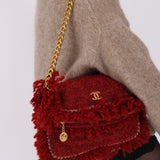 Chanel 17 Tweed Red Medallion Clutch