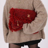 Chanel 17 Tweed Red Medallion Clutch