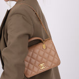 Chanel 2023 Caviar Beige Small Top Handle