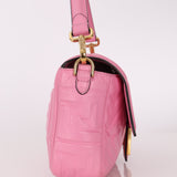 Fendi Zucca Embossed Pink Baguette Bag