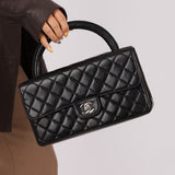 Rare Chanel 1996 Lambskin East West Kelly Top Handle SHW