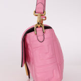 Fendi Zucca Embossed Pink Baguette Bag