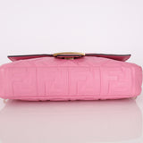 Fendi Zucca Embossed Pink Baguette Bag