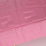 Fendi Zucca Embossed Pink Baguette Bag