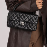 Rare Chanel 1996 Lambskin East West Kelly Top Handle SHW