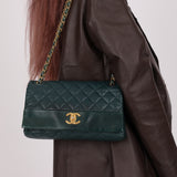 Chanel 2013 Emerald Soft Medium Elegence Flap Bag