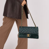 Chanel 2013 Emerald Soft Medium Elegence Flap Bag