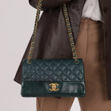 Chanel 2013 Emerald Soft Medium Elegence Flap Bag