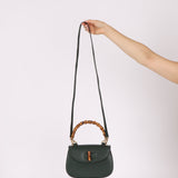 Gucci Forest Green Bamboo Turnlock Mini Top Handle