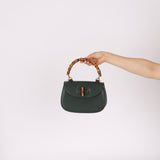 Gucci Forest Green Bamboo Turnlock Mini Top Handle