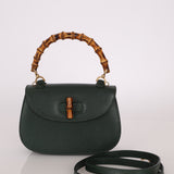 Gucci Forest Green Bamboo Turnlock Mini Top Handle