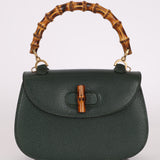 Gucci Forest Green Bamboo Turnlock Mini Top Handle