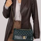 Chanel 2013 Emerald Soft Medium Elegence Flap Bag
