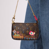 Louis Vuitton Monogram Christmas Animation Roller Coaster Mini Chain Pochette