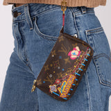 Louis Vuitton Monogram Christmas Animation Roller Coaster Mini Chain Pochette