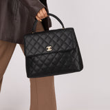 Chanel 2001 Caviar Kelly Top Handle 24k GP