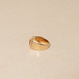 Vintage 18K Yellow Gold Carré Ruby and Diamond Signet Ring