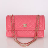 Chanel 2016 Lambskin Pink Accordion Flap Bag