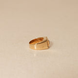 Vintage 18K Yellow Gold Carré Ruby and Diamond Signet Ring