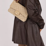 Rare Chanel 1994 Hemp Small Classic Double Flap Bag 24k GP