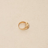 Vintage 18K Yellow Gold Carré Ruby and Diamond Signet Ring