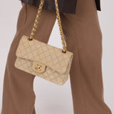 Rare Chanel 1994 Hemp Small Classic Double Flap Bag 24k GP