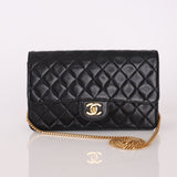 Rare Chanel 1991 Turnlock Lambskin Chain Single Classic Flap