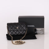 Chanel 2018 Lambskin Pearl Strap Wallet on Chain