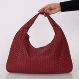 Bottega Veneta Intrecciato Burgundy Medium Hobo