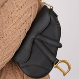 Dior 2019 Grained Leather Mini Saddle w/ Guitar Strap