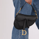 Dior 2019 Grained Leather Mini Saddle w/ Guitar Strap