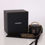 Chanel Lambskin Pearl Top Handle Mini Vanity Crossbody