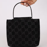 Gucci Suede Metal Top Handle Mini Frame Bag