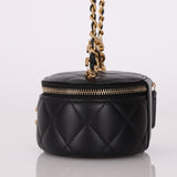 Chanel Lambskin Pearl Top Handle Mini Vanity Crossbody