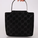 Gucci Suede Metal Top Handle Mini Frame Bag